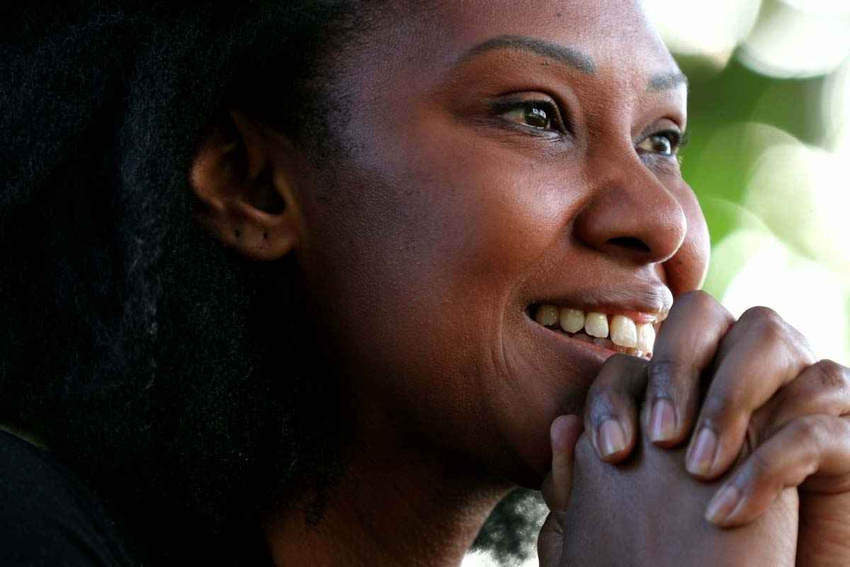 woman smiling with hope