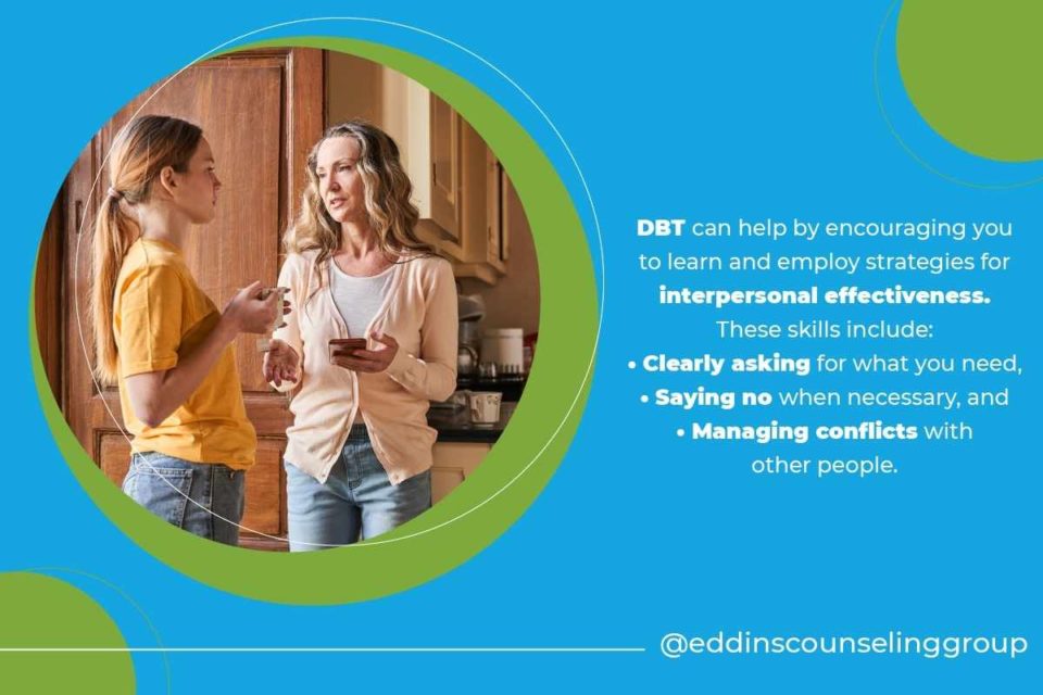 DBT therapy can help teach you interpersonal skills DBT therapy group with two women talking