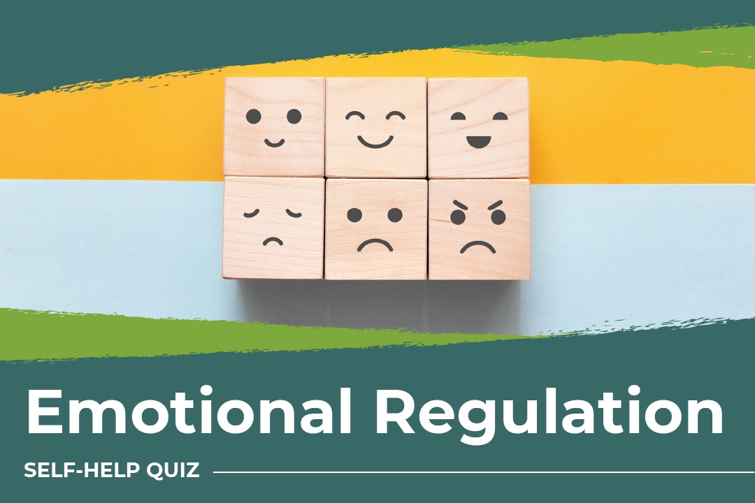 emotional regulation test with emotions faces on blocks