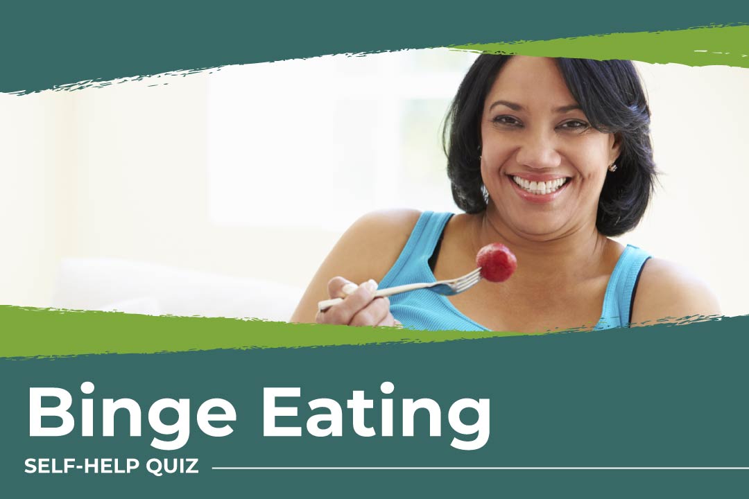 binge eating test online icon image with woman