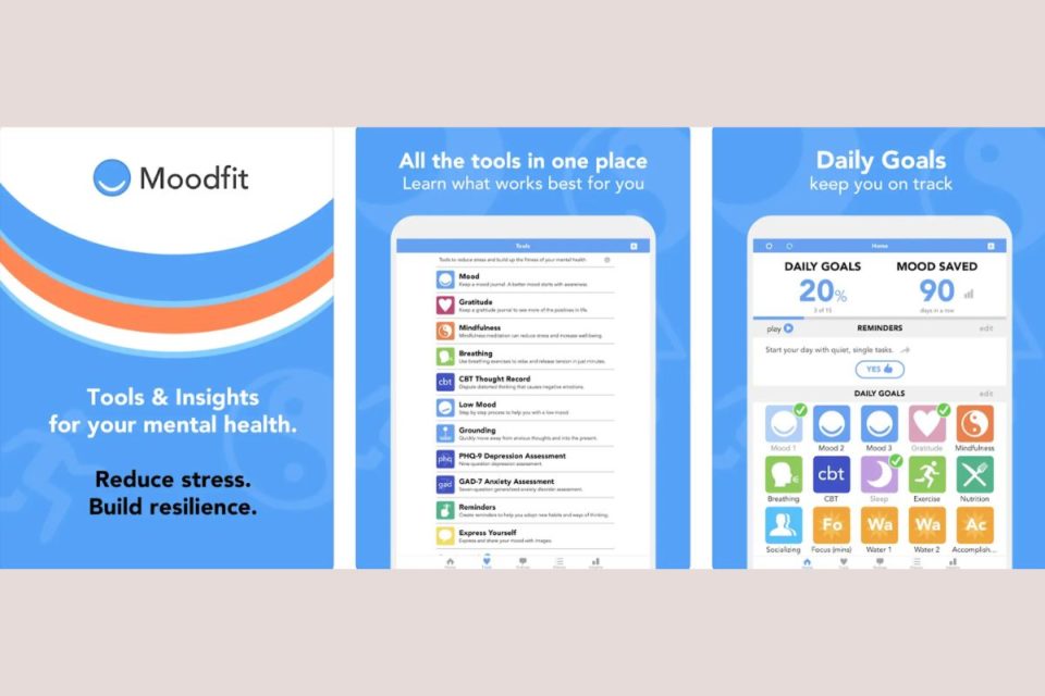 Moodfit apps for reducing stress and anxiety