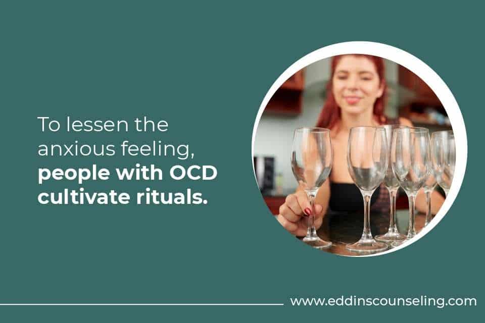 woman with OCD rituals