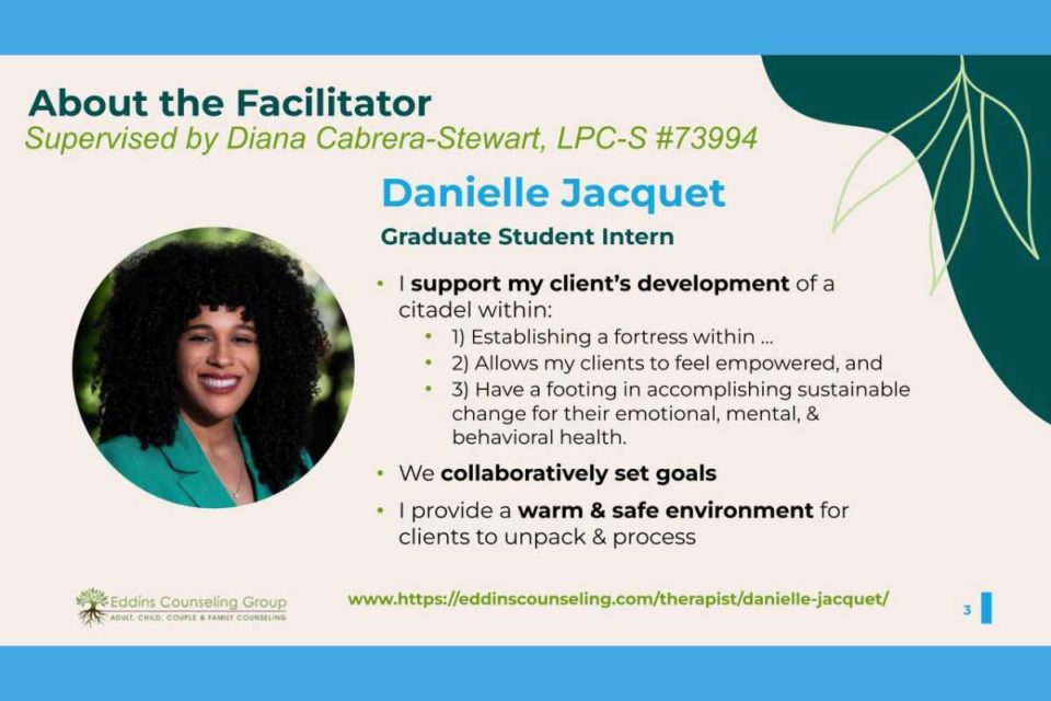 Danielle Jacquet, mental health graduate student intern therapist counselor 