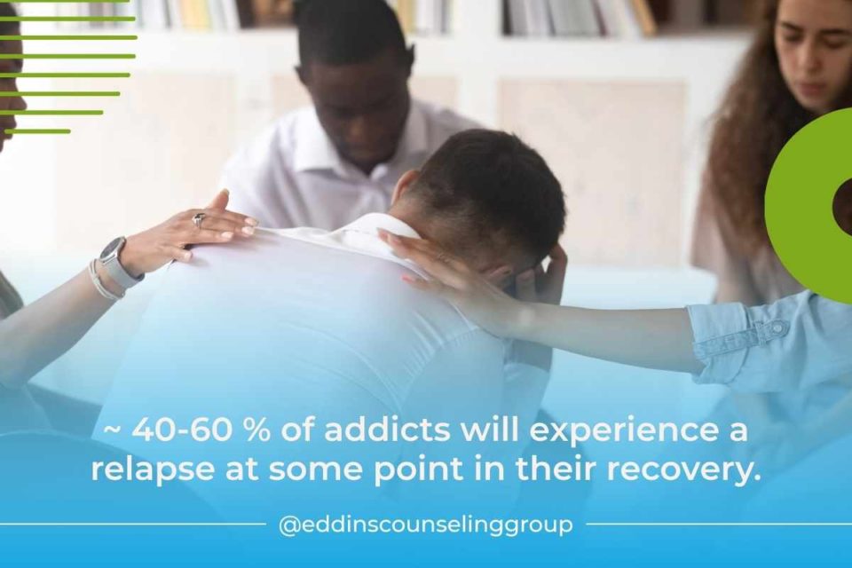 40-60% of addicts will experience a relapse at some point in their recovery process
