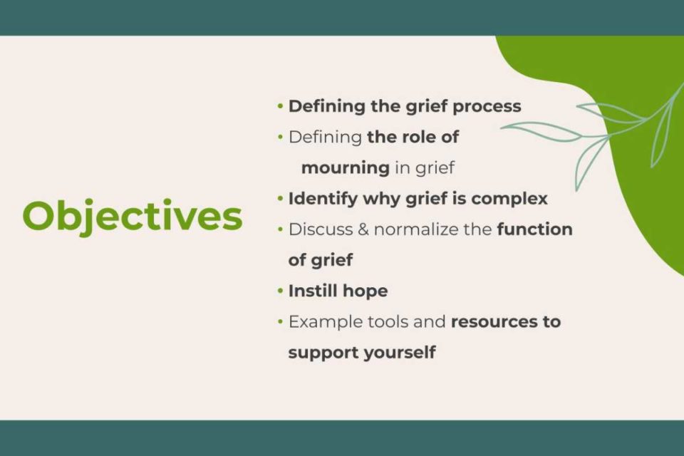 objective of grief presentation what is grief, what does the grief process look like