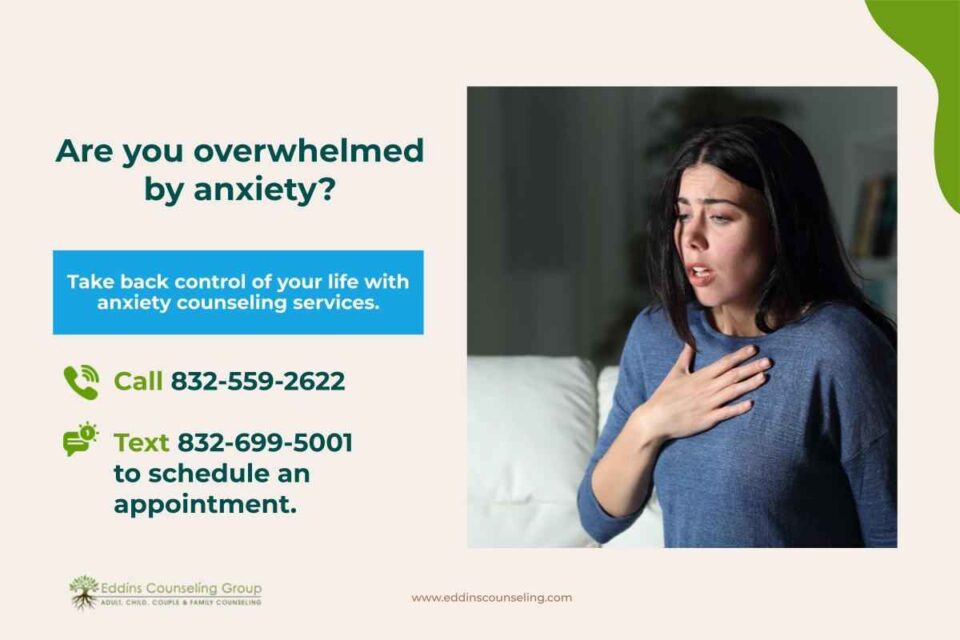anxiety treatment in Houston, TX and online a woman dealing with anxiety