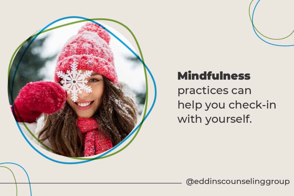 mindfulness techniques woman with snowflake