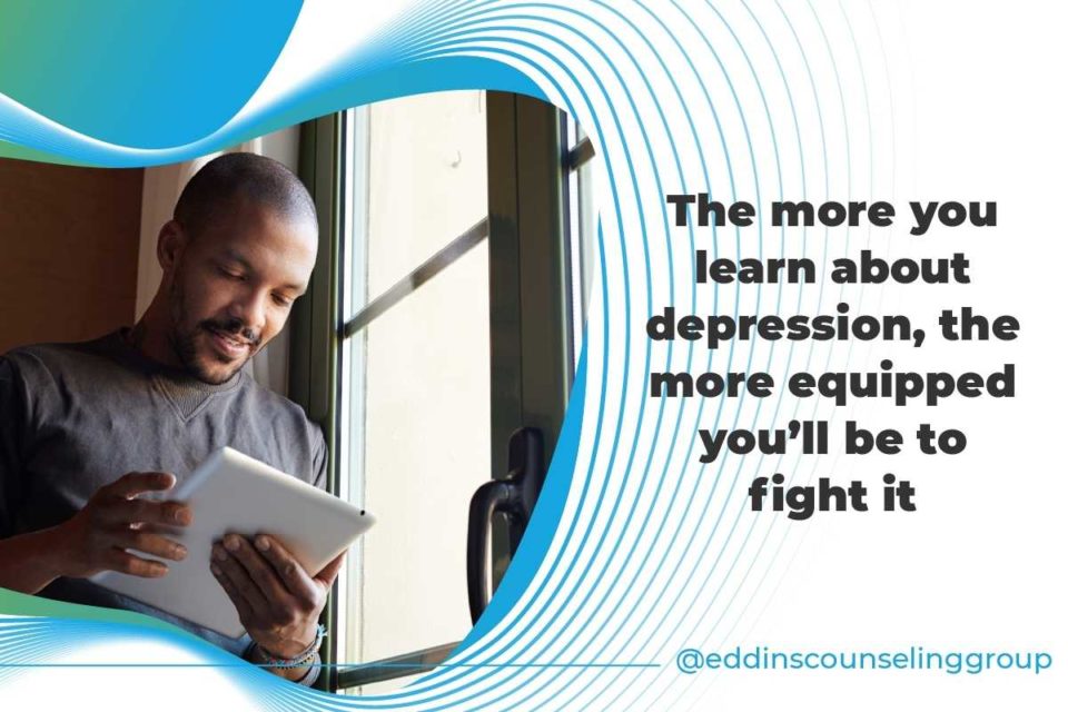 how to deal with depression black man journaling by window smiling