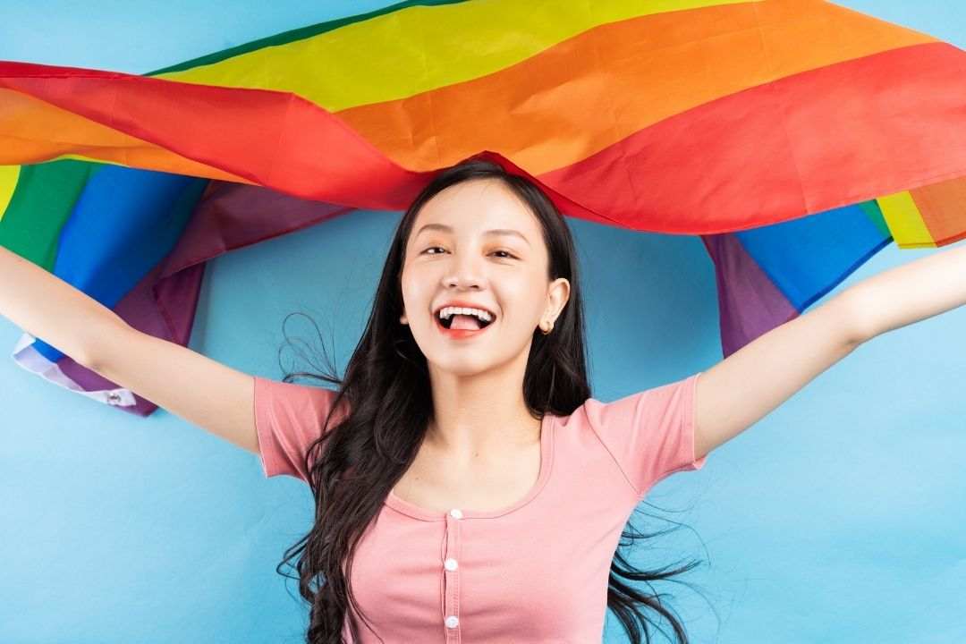 Woman from the LGBTQ community celebrating Pride month