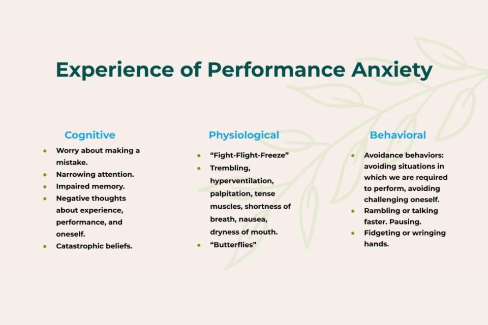 Experience of Performance Anxiety