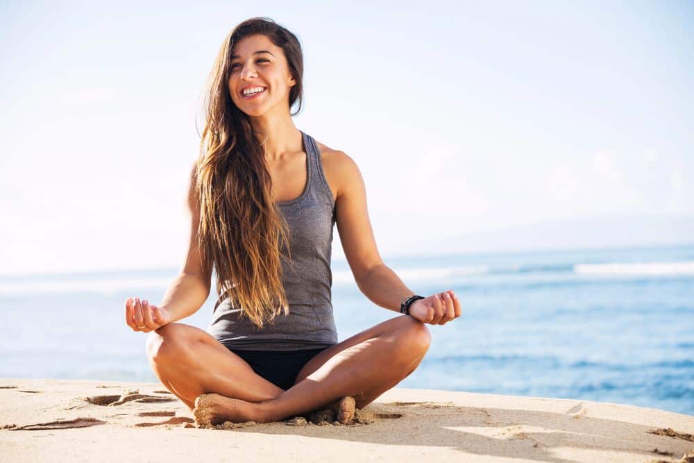Woman working on improving her mental health