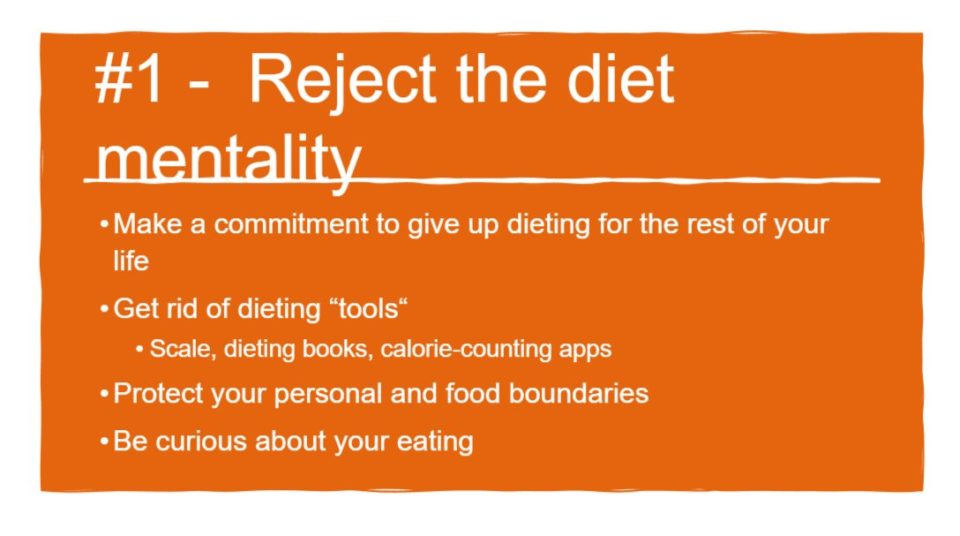Reject the diet mentality