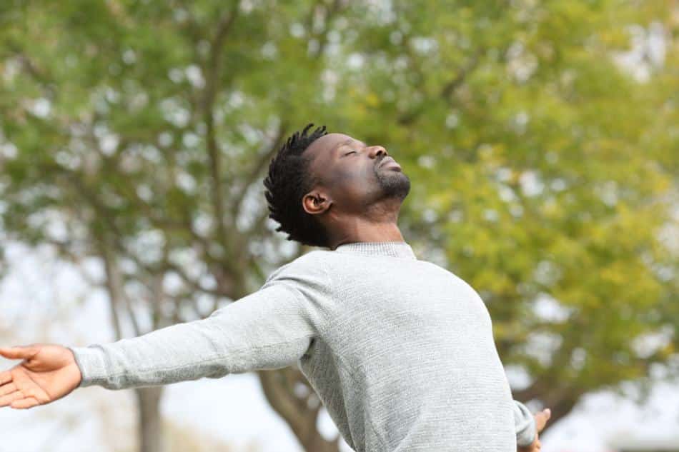Man working on his stress reduction