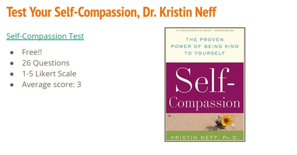 Test Your Self-Compassion, Dr. Kristin Neff