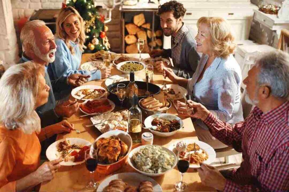 People having a Thanksgiving dinner
