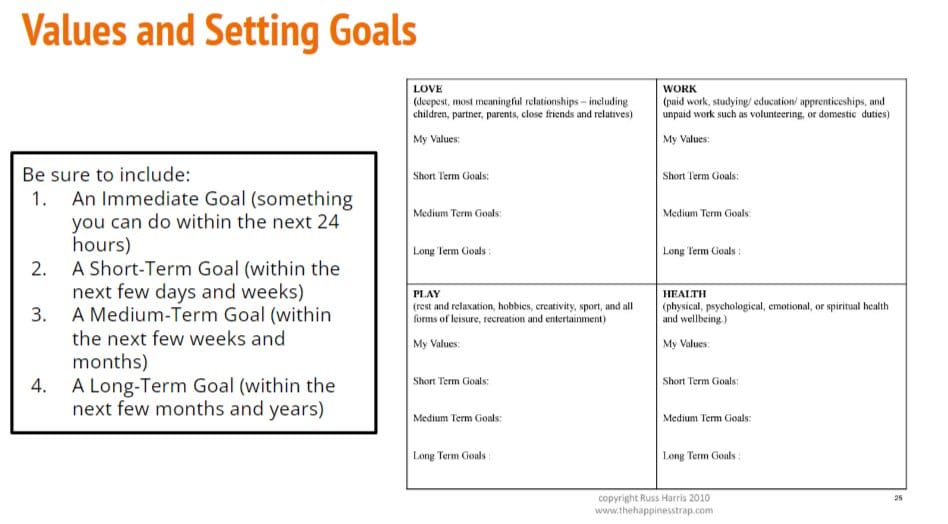 Values and Setting Goals