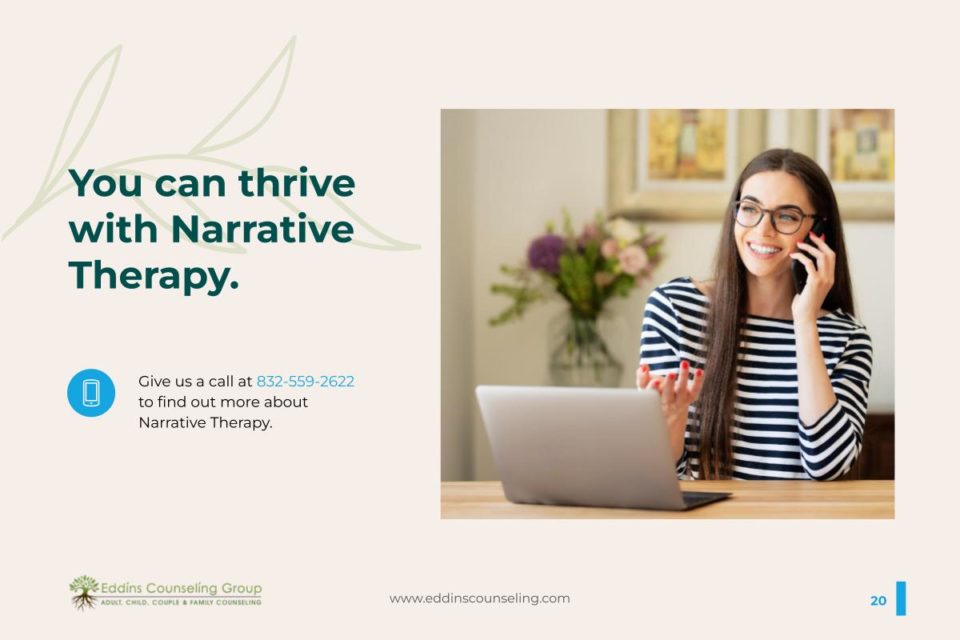 woman on phone, you can thrive with narrative therapy