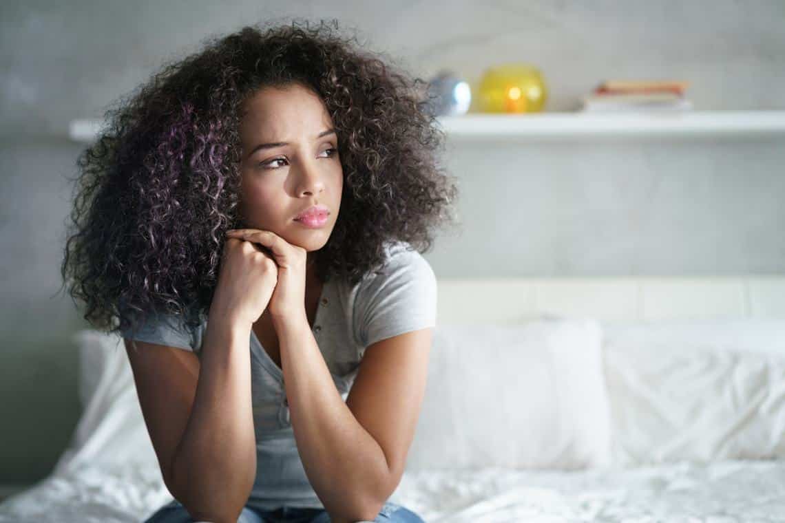 Young woman coping with anxiety