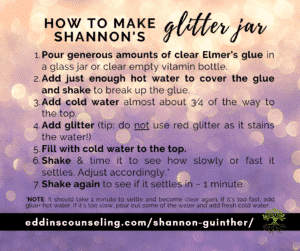Glitter jar to help with big feelings