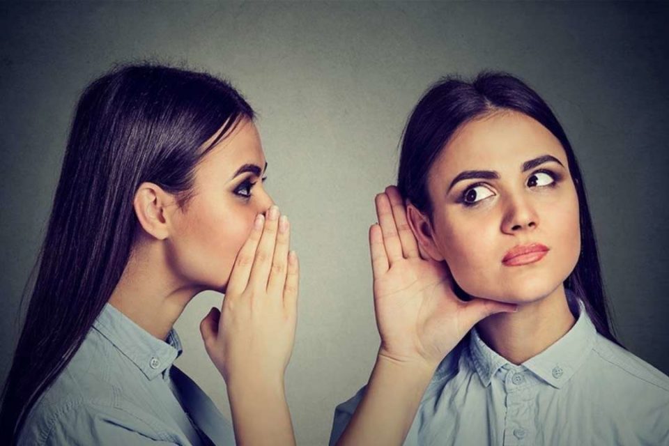 self talk positive or negative 9 tips white woman listening and talking to herself